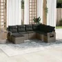 7-piece garden sofa set with gray PE rattan cushions by , Garden sets - Ref: Foro24-3220499, Price: 469,12 €, Discount: %