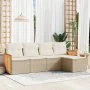 Garden sofa set with cushions 5 pieces beige synthetic rattan by , Garden sets - Ref: Foro24-3227598, Price: 373,53 €, Discou...