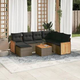 8-piece garden sofa set and gray synthetic rattan cushions by , Garden sets - Ref: Foro24-3227894, Price: 512,91 €, Discount: %