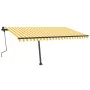 Yellow and white manual retractable foot awning 450x350 cm by , Awnings - Ref: Foro24-3069838, Price: 512,48 €, Discount: %