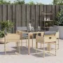 Gartensessel mit Kissen 4 Einheiten beige synthetische Rattanmischung von , Gartenstühle - Ref: Foro24-365006, Preis: 160,51 ...