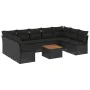 Gartensofa-Set 10-teilig mit schwarzen synthetischen Rattankissen von , Gartensets - Ref: Foro24-3223787, Preis: 575,67 €, Ra...