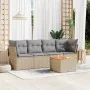 Gartensofa-Set mit Kissen, 5-teilig, beiges synthetisches Rattan von , Gartensets - Ref: Foro24-3223476, Preis: 310,80 €, Rab...