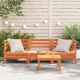 3-Sitzer-Gartensofa aus massivem, wachsbraunem Kiefernholz von , Modulare Sofas für den Außenbereich - Ref: Foro24-838030, Pr...