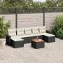 8-teiliges Gartensofa-Set und schwarze synthetische Rattankissen von , Modulare Sofas für den Außenbereich - Ref: Foro24-3224...