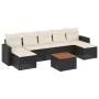 8-teiliges Gartensofa-Set und schwarze synthetische Rattankissen von , Modulare Sofas für den Außenbereich - Ref: Foro24-3224...