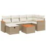 7-teiliges Gartensofa-Set und beigefarbene synthetische Rattankissen von , Gartensets - Ref: Foro24-3265307, Preis: 578,27 €,...