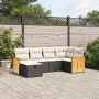 6-teiliges Gartensofa-Set und schwarze synthetische Rattankissen von , Gartensets - Ref: Foro24-3265732, Preis: 397,57 €, Rab...