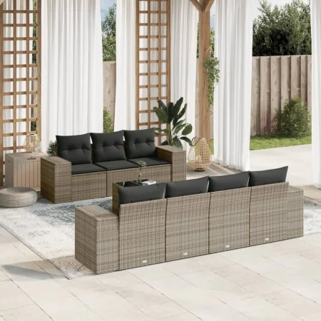 8-piece garden sofa set and gray synthetic rattan cushions by , Modular outdoor sofas - Ref: Foro24-3222329, Price: 591,42 €,...