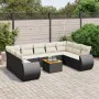 Gartensofa-Set 10-teilig mit schwarzen synthetischen Rattankissen von , Gartensets - Ref: Foro24-3225146, Preis: 627,57 €, Ra...