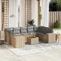 Garden sofa set with beige cushions 10 pieces synthetic rattan by , Garden sets - Ref: Foro24-3225590, Price: 668,85 €, Disco...