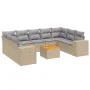 Garden sofa set with beige cushions 10 pieces synthetic rattan by , Garden sets - Ref: Foro24-3225590, Price: 668,85 €, Disco...