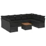 Garden sofa set 10 pieces with black synthetic rattan cushions by , Garden sets - Ref: Foro24-3256118, Price: 604,47 €, Disco...