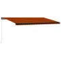 Manual retractable awning with orange and brown LED light 600x300 cm by , Awnings - Ref: Foro24-3055237, Price: 481,59 €, Dis...