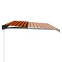 Manual retractable awning with orange and brown LED light 600x300 cm by , Awnings - Ref: Foro24-3055237, Price: 481,59 €, Dis...