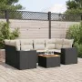 7-teiliges Garten-Esszimmerset und Kissen synthetisches Rattan schwarz von , Gartensets - Ref: Foro24-3225342, Preis: 480,47 ...