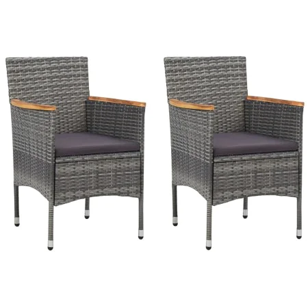 Garden dining chairs 2 units gray synthetic rattan by vidaXL, Garden chairs - Ref: Foro24-46182, Price: 139,05 €, Discount: %