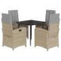 5-piece garden dining set with beige synthetic rattan cushions by , Garden sets - Ref: Foro24-3212585, Price: 696,03 €, Disco...