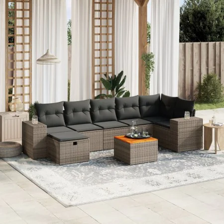 Set mit 8 Gartensofas und Kissen synthetisches Rattangrau von , Gartensets - Ref: Foro24-3265183, Preis: 534,90 €, Rabatt: %