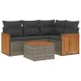 Garden sofa set with 5-piece synthetic rattan gray cushions by , Garden sets - Ref: Foro24-3227621, Price: 356,01 €, Discount: %