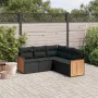 5-teiliges Gartenmöbel-Set und Kissen aus synthetischem Rattan schwarz von , Gartensets - Ref: Foro24-3227637, Preis: 325,70 ...