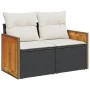 Set aus 6-teiligen Gartensofas und Kissen Kunstrattan schwarz von , Gartensets - Ref: Foro24-3227897, Preis: 354,32 €, Rabatt: %