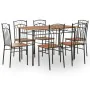 Dining set 7 pieces MDF and brown steel by vidaXL, Furniture sets for kitchens and dining rooms - Ref: Foro24-281401, Price: ...