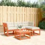 4-teiliges Gartenmöbel-Set mit Zirbenholzkissen wachsbraun von , Gartensets - Ref: Foro24-3216912, Preis: 439,42 €, Rabatt: %