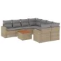 9-teiliges Gartensofa-Set mit beigen synthetischen Rattankissen von , Gartensets - Ref: Foro24-3224050, Preis: 588,53 €, Raba...