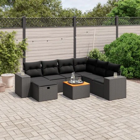 8-piece garden sofa set and black synthetic rattan cushions by , Garden sets - Ref: Foro24-3265185, Price: 534,18 €, Discount: %