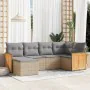 Garden sofa set with cushions 6 pieces beige synthetic rattan by , Garden sets - Ref: Foro24-3227858, Price: 423,44 €, Discou...