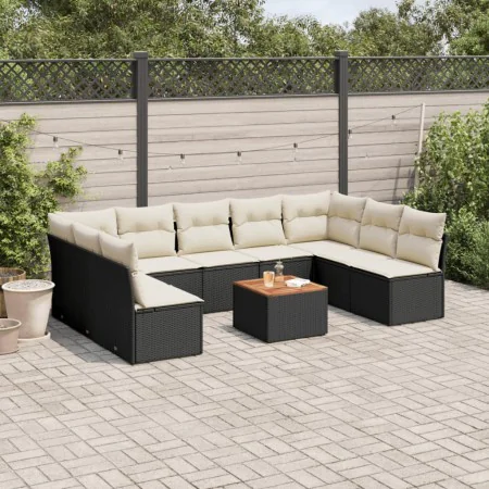 Garden sofa set 10 pieces with black synthetic rattan cushions by , Garden sets - Ref: Foro24-3256119, Price: 562,11 €, Disco...