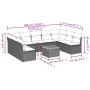 Garden sofa set 10 pieces with black synthetic rattan cushions by , Garden sets - Ref: Foro24-3256119, Price: 562,11 €, Disco...