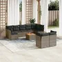 10-teiliges Gartensofa-Set mit grauen synthetischen Rattankissen von , Gartensets - Ref: Foro24-3256144, Preis: 624,61 €, Rab...