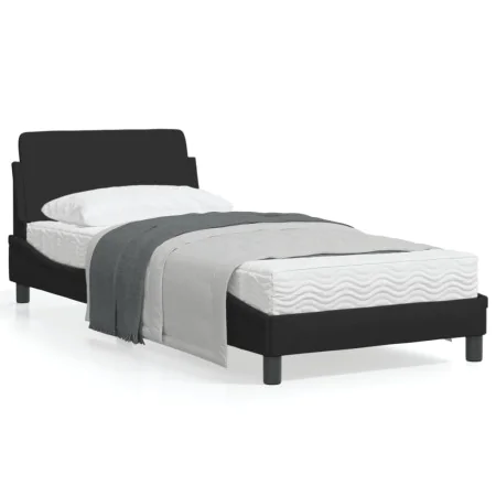 Bed frame with black fabric headboard 90x200 cm by , Beds and slatted bases - Ref: Foro24-373107, Price: 107,68 €, Discount: %