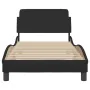 Bed frame with black fabric headboard 90x200 cm by , Beds and slatted bases - Ref: Foro24-373107, Price: 107,68 €, Discount: %