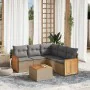 Gartensofa-Set mit Kissen, 6-teilig, beiges synthetisches Rattan von , Gartensets - Ref: Foro24-3260050, Preis: 464,22 €, Rab...