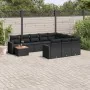 11-teiliges Gartensofa-Set und schwarze synthetische Rattankissen von , Modulare Sofas für den Außenbereich - Ref: Foro24-322...