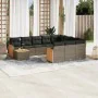 11-teiliges Gartensofa-Set und graue synthetische Rattankissen von , Gartensets - Ref: Foro24-3260450, Preis: 703,55 €, Rabat...