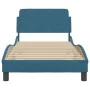 Bed frame with blue velvet headboard 80x200 cm by , Beds and slatted bases - Ref: Foro24-373076, Price: 134,65 €, Discount: %