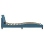 Bed frame with blue velvet headboard 80x200 cm by , Beds and slatted bases - Ref: Foro24-373076, Price: 134,65 €, Discount: %