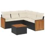 Set aus 6-teiligen Gartensofas und Kissen Kunstrattan schwarz von , Gartensets - Ref: Foro24-3260047, Preis: 402,49 €, Rabatt: %