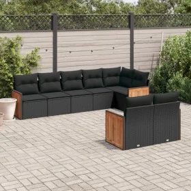 Set aus 8-teiligen Gartensofas und Kissen Kunstrattan schwarz von , Gartensets - Ref: Foro24-3260228, Preis: 565,00 €, Rabatt: %