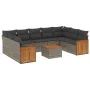 Set mit 10 Gartensofas mit Kissen synthetisches Rattangrau von , Gartensets - Ref: Foro24-3260366, Preis: 662,81 €, Rabatt: %