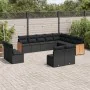 Garden sofa set 12 pieces with black synthetic rattan cushions by , Garden sets - Ref: Foro24-3260550, Price: 790,83 €, Disco...