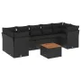 8-piece garden sofa set and black synthetic rattan cushions by , Garden sets - Ref: Foro24-3223507, Price: 510,55 €, Discount: %