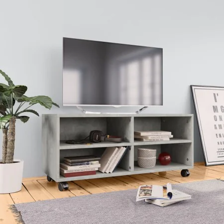 TV-Möbel mit Rädern, Sperrholz, grauer Beton, 90x35x35 cm von vidaXL, TV-Möbel - Ref: Foro24-800184, Preis: 55,66 €, Rabatt: %