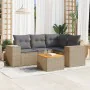 Garden sofa set with cushions 5 pieces beige synthetic rattan by , Garden sets - Ref: Foro24-3225429, Price: 379,90 €, Discou...