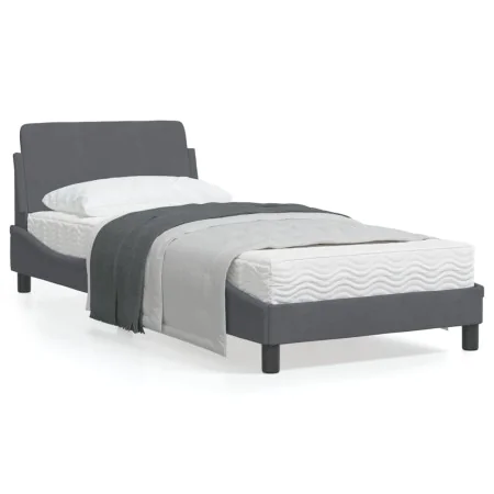 Dark gray velvet bed frame with headboard 80x200cm by , Beds and slatted bases - Ref: Foro24-373073, Price: 112,36 €, Discoun...