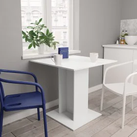 White plywood dining table 80x80x75 cm by vidaXL, Kitchen and dining tables - Ref: Foro24-800252, Price: 64,66 €, Discount: %